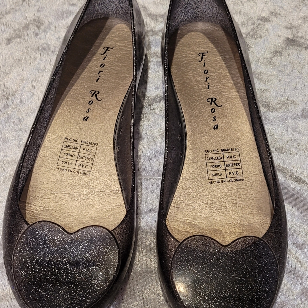Black Glitter Flats